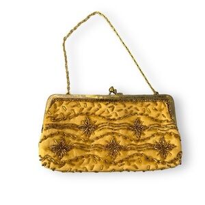 Vintage Walborg gold beaded evening bag